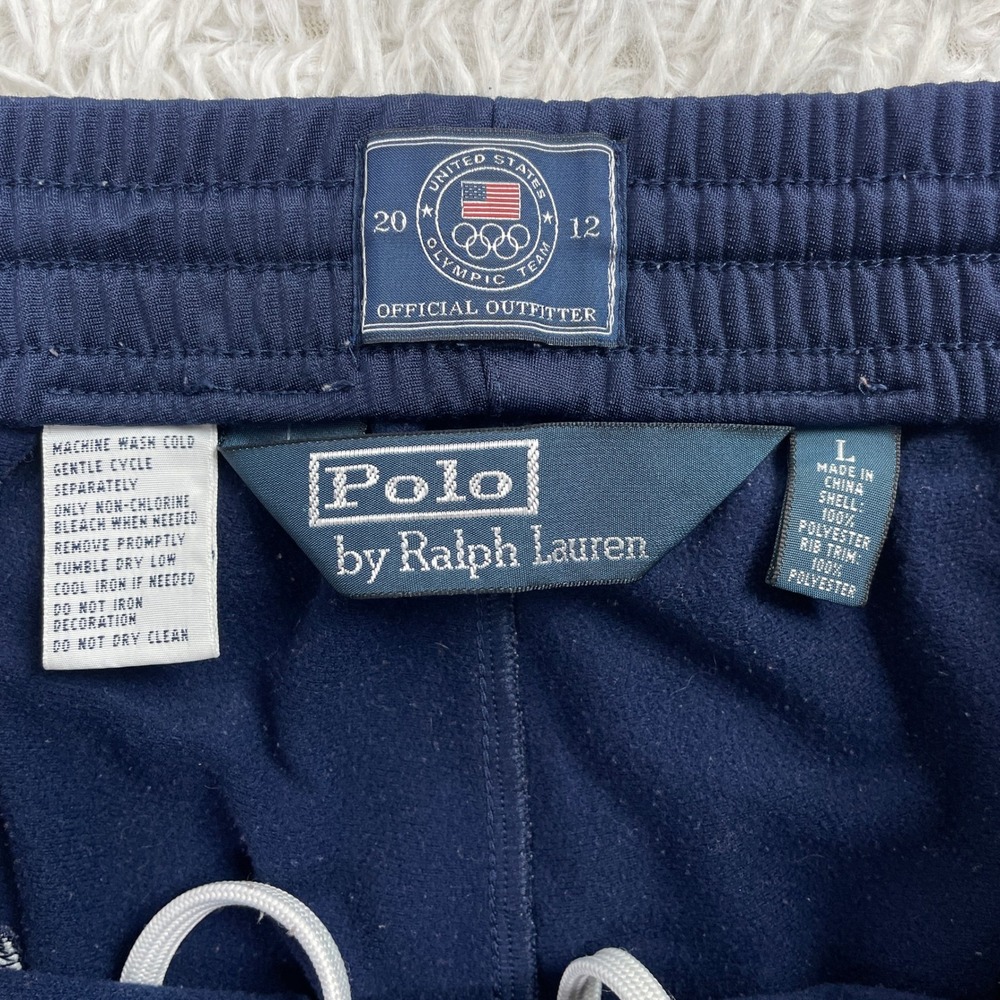 Polo Ralph Lauren Pants Mens Large Blue 2012 London Olympics Ankle Zip Track L - Picture 3 of 10